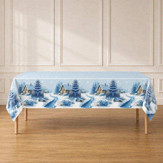 5 Plastic 54x108 in Rectangular Christmas Tablecloths Disposable Table Covers