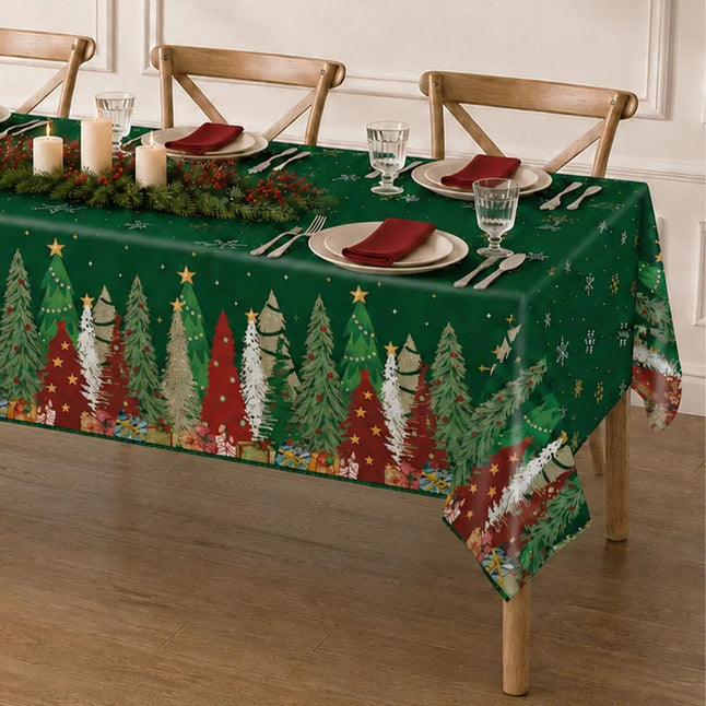 5 Plastic 54x108 in Rectangular Christmas Tablecloths Disposable Table Covers