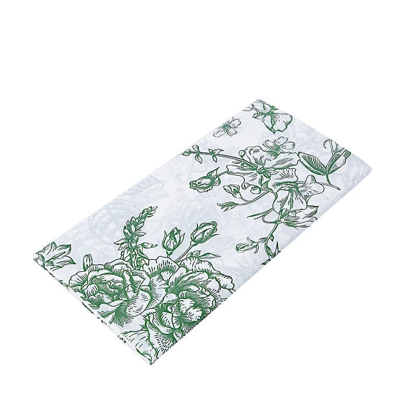 5 White 54x108 in Rectangular PVC Waterproof Disposable Tablecloths French Toile Pattern