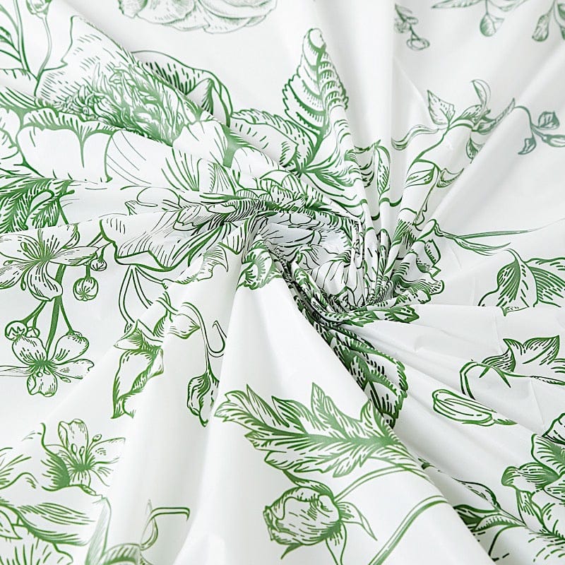 5 White 54x108 in Rectangular PVC Waterproof Disposable Tablecloths French Toile Pattern