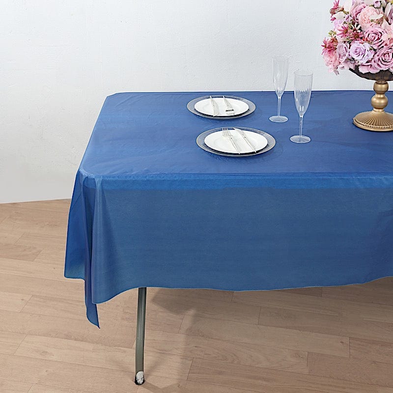 54x3600 in Disposable Plastic Table Cover Roll in a Cut-to-Size Box