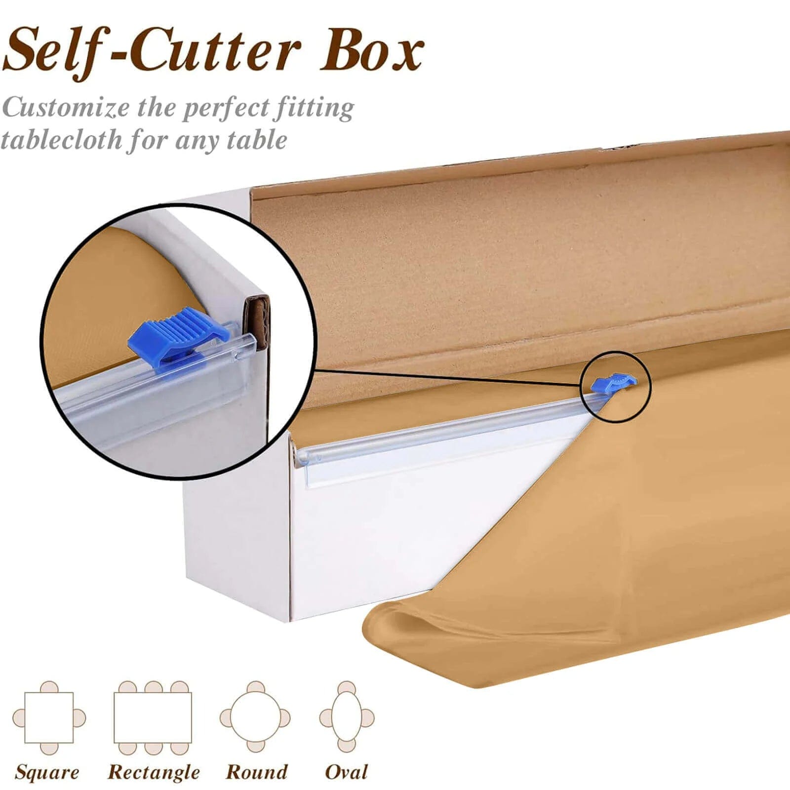 54x3600 in Disposable Plastic Table Cover Roll in a Cut-to-Size Box