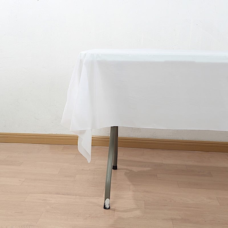 54x3600 in Disposable Plastic Table Cover Roll in a Cut-to-Size Box