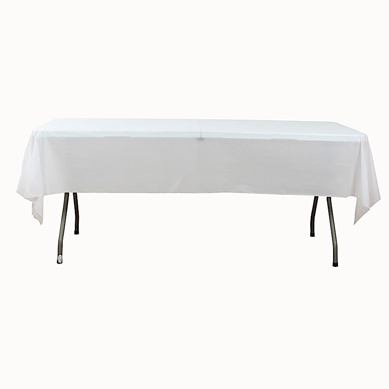 54x3600 in Disposable Plastic Table Cover Roll in a Cut-to-Size Box