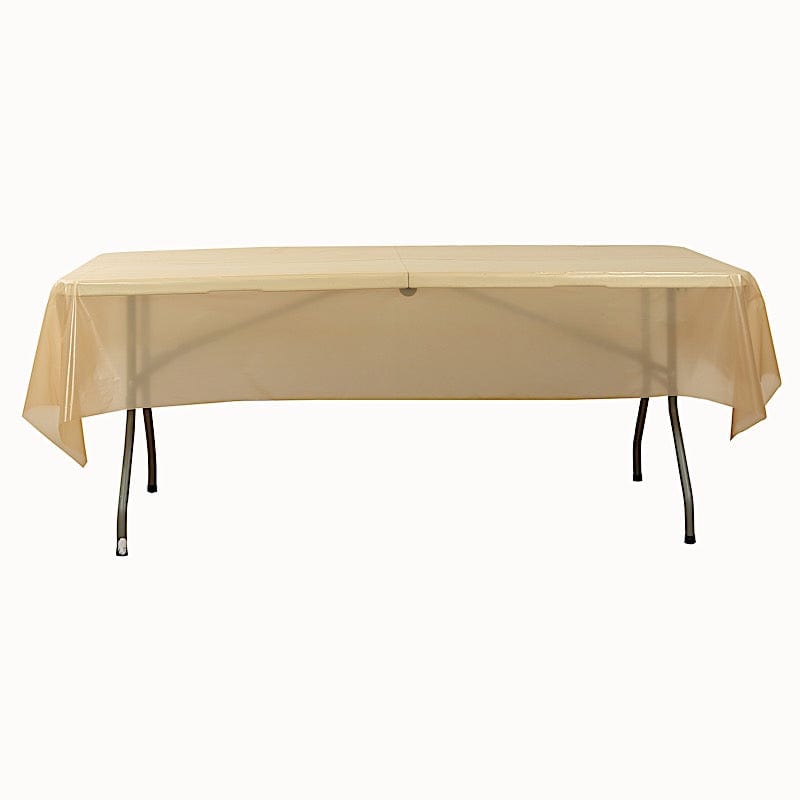 54x3600 in Disposable Plastic Table Cover Roll in a Cut-to-Size Box