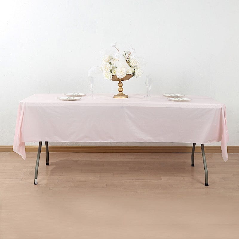 54x3600 in Disposable Plastic Table Cover Roll in a Cut-to-Size Box