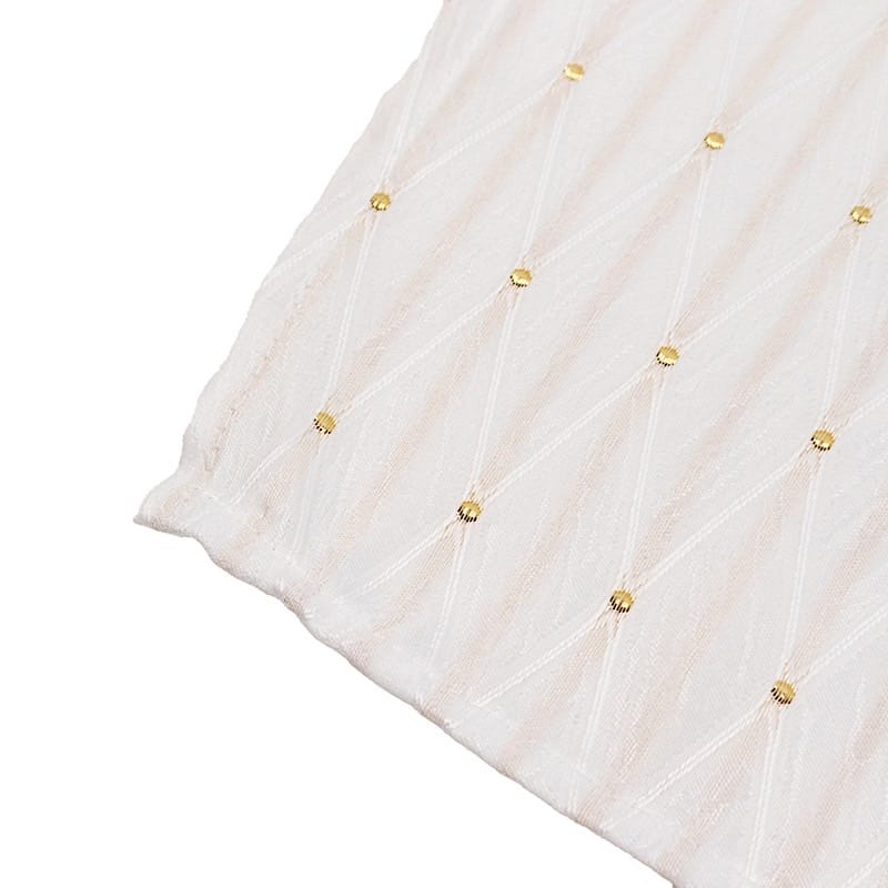 5 Pack 17x17 in Jacquard Cloth Napkins Diamond Trellis with Gold Accent Dots