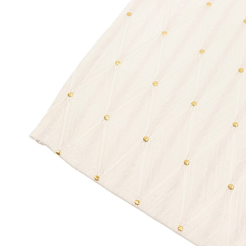 5 Pack 17x17 in Jacquard Cloth Napkins Diamond Trellis with Gold Accent Dots