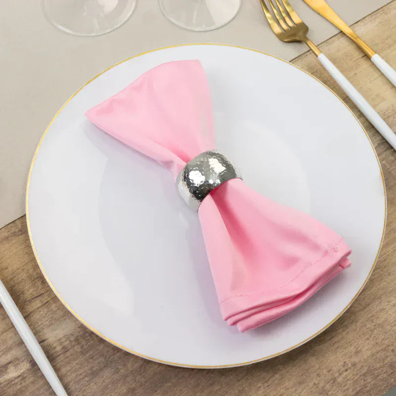 5 Pack 17x17 in Scuba Wrinkle-Free Reusable Cloth Napkins