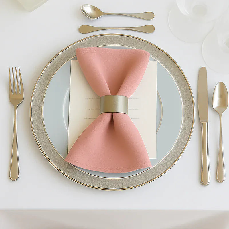 5 Pack 17x17 in Scuba Wrinkle-Free Reusable Cloth Napkins