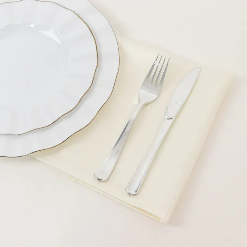 5 Pack 17x17 in Shimmer Scuba Wrinkle-Free Reusable Lustrous Napkins