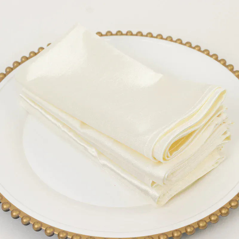 5 Pack 17x17 in Shimmer Scuba Wrinkle-Free Reusable Lustrous Napkins