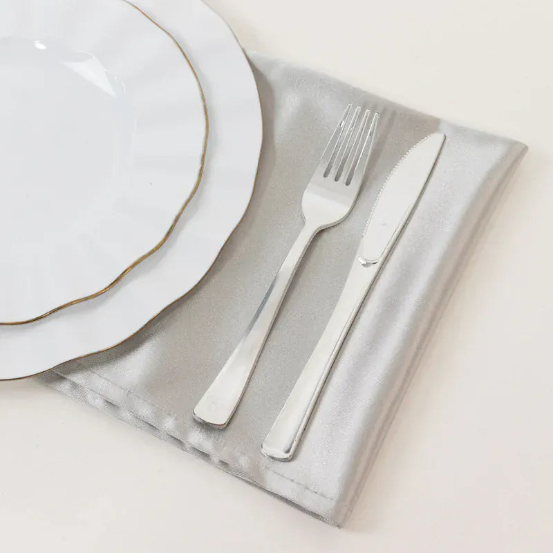 5 Pack 17x17 in Shimmer Scuba Wrinkle-Free Reusable Lustrous Napkins