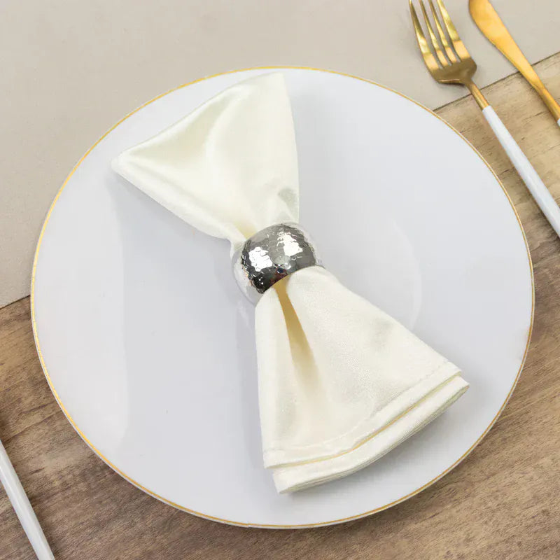 5 Pack 17x17 in Shimmer Scuba Wrinkle-Free Reusable Lustrous Napkins