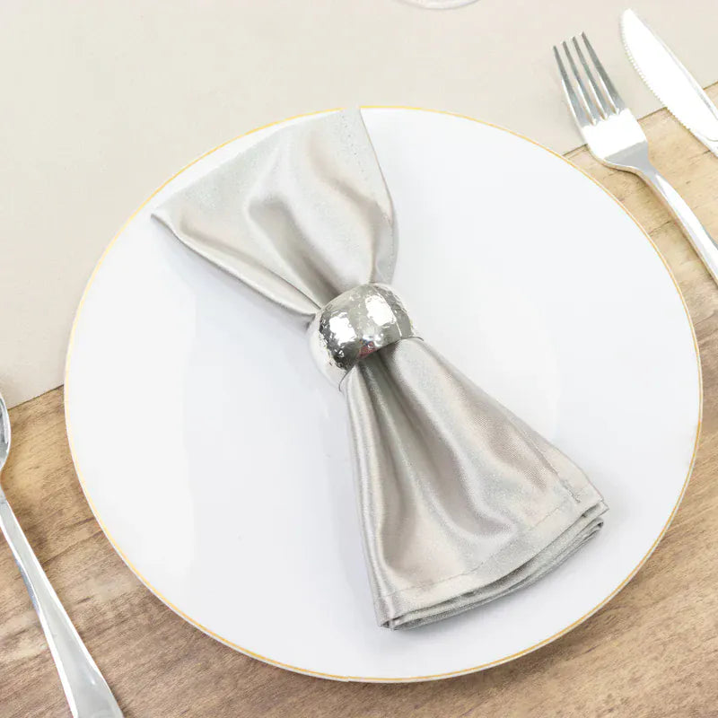 5 Pack 17x17 in Shimmer Scuba Wrinkle-Free Reusable Lustrous Napkins
