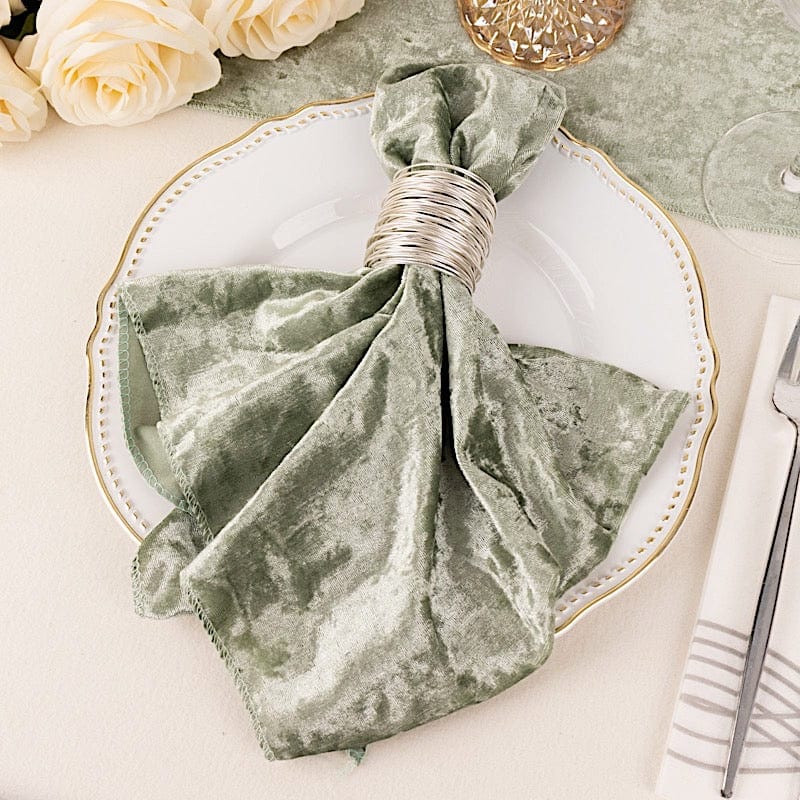 5 pcs 20x20 in Premium Crushed Velvet Dinner Table Napkins