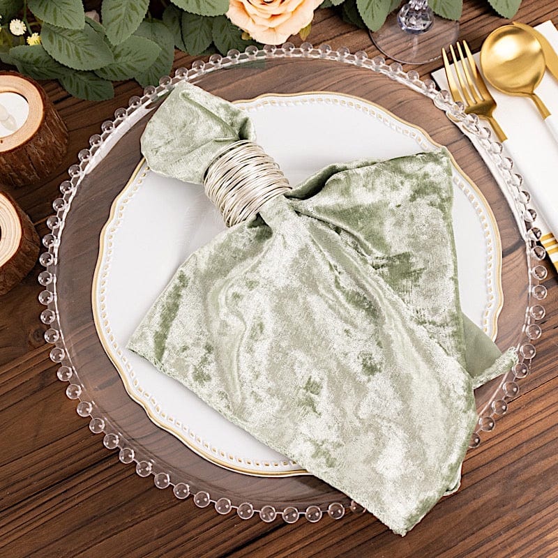 5 pcs 20x20 in Premium Crushed Velvet Dinner Table Napkins