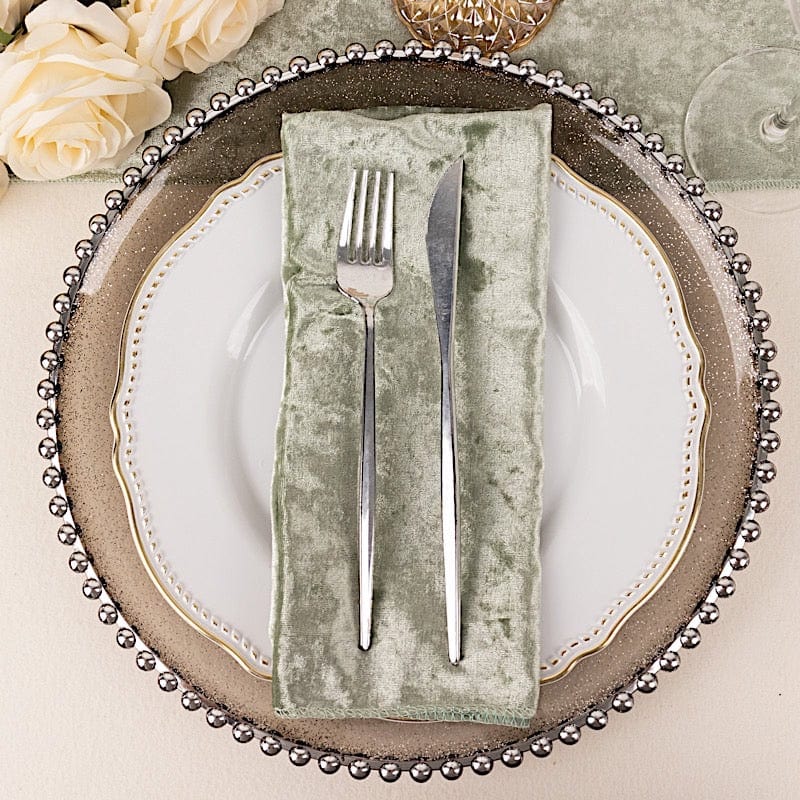 5 pcs 20x20 in Premium Crushed Velvet Dinner Table Napkins
