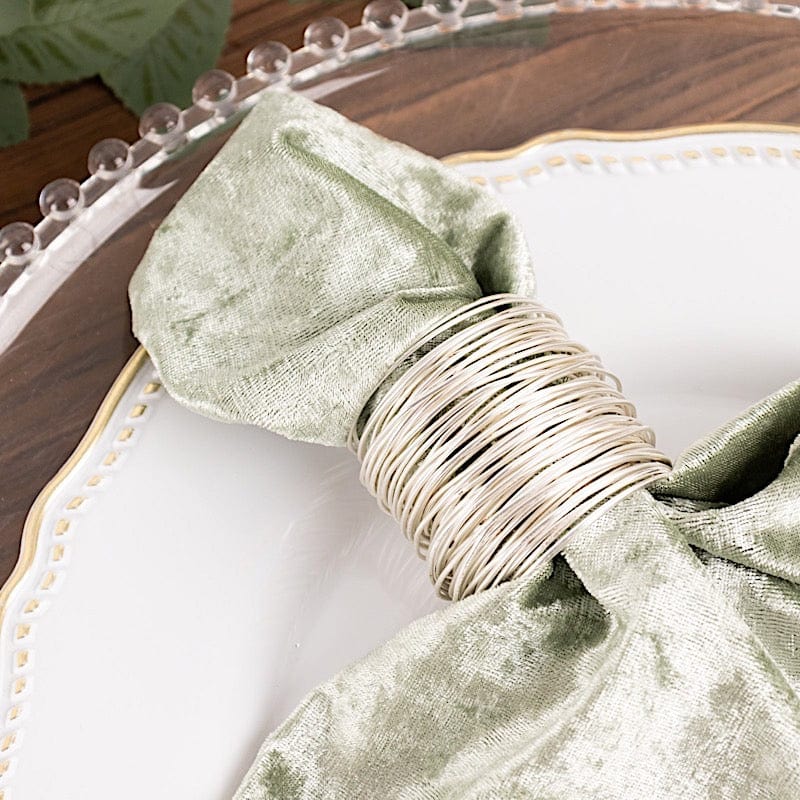 5 pcs 20x20 in Premium Crushed Velvet Dinner Table Napkins