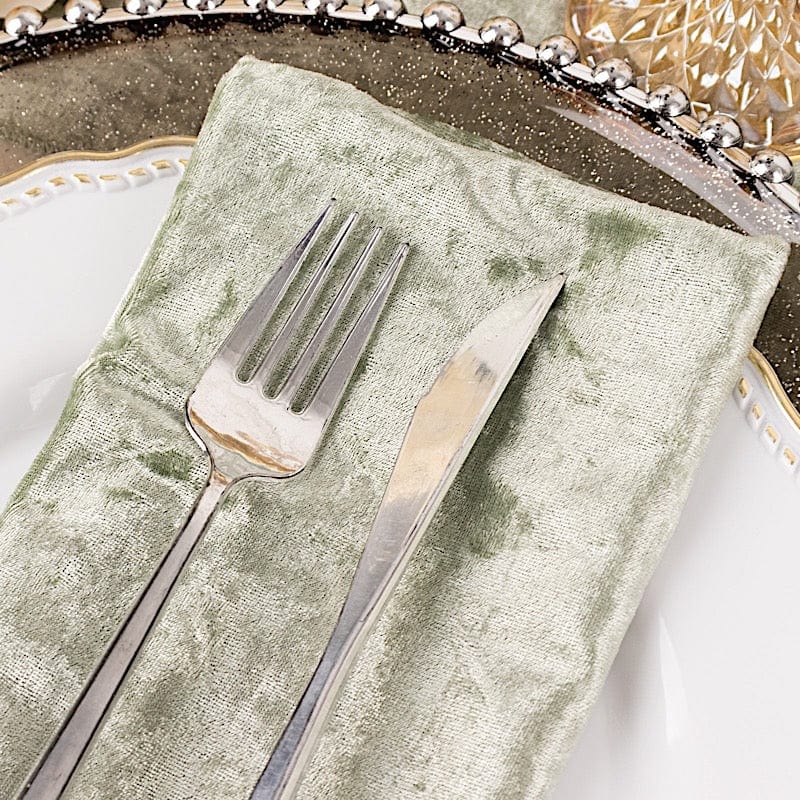 5 pcs 20x20 in Premium Crushed Velvet Dinner Table Napkins