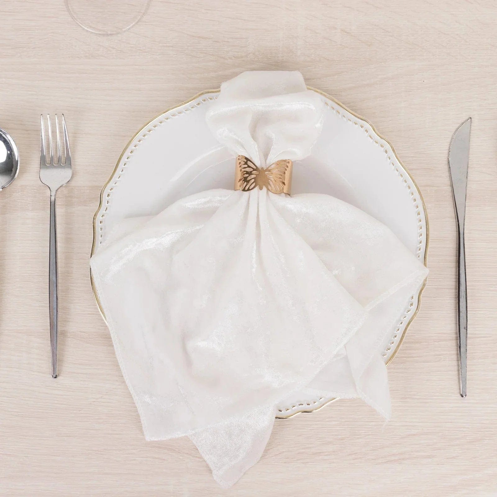5 pcs 20x20 in Premium Crushed Velvet Dinner Table Napkins