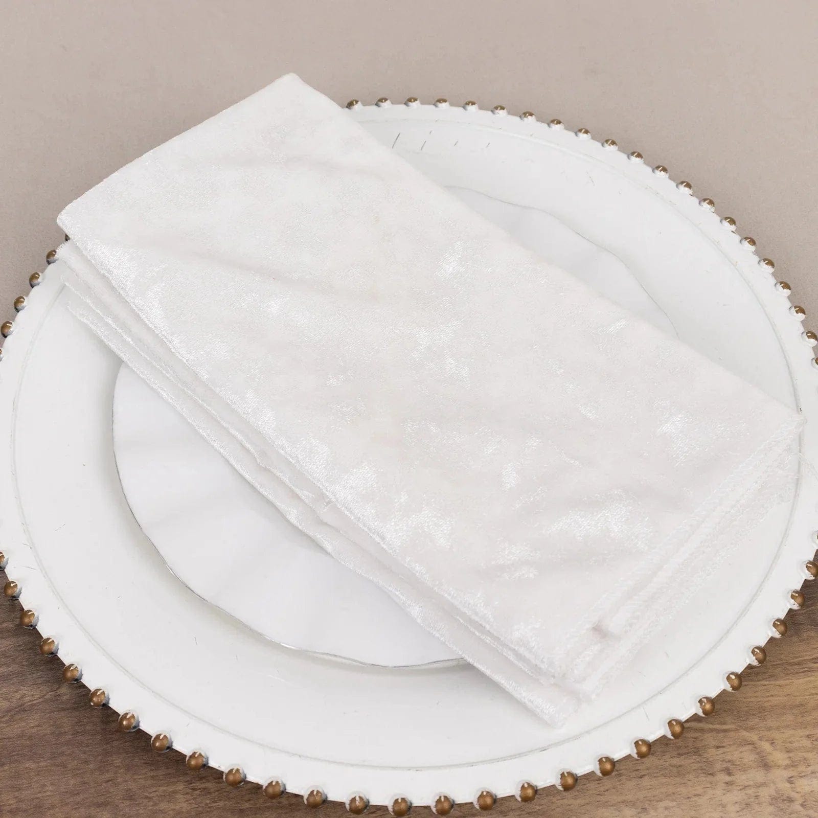 5 pcs 20x20 in Premium Crushed Velvet Dinner Table Napkins