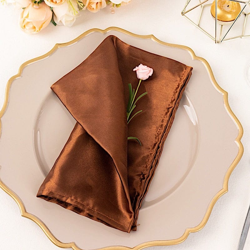 5 Satin Dinner Napkins Wedding Party Reception Events