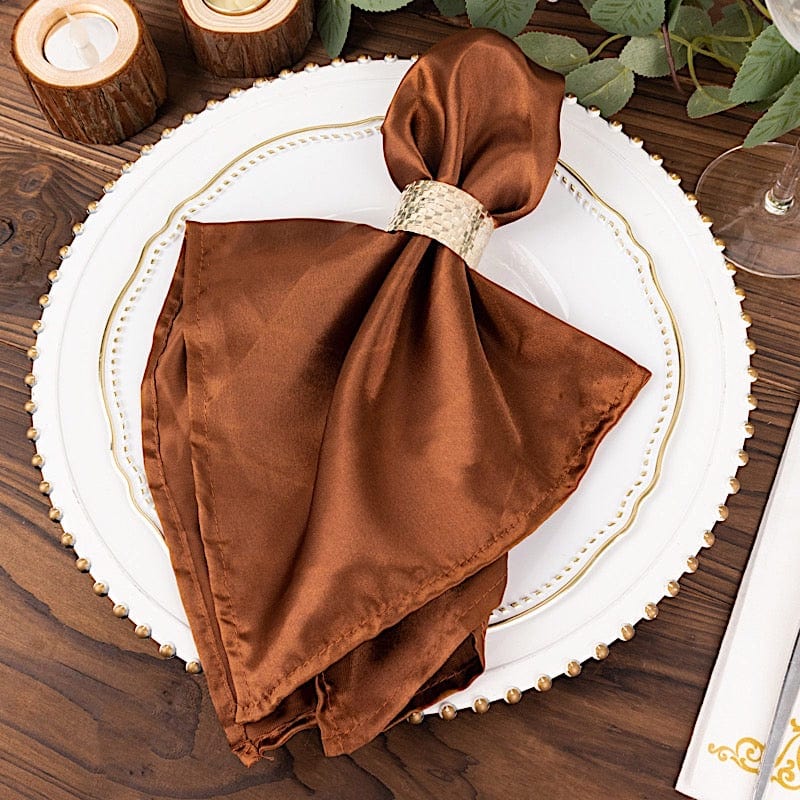 5 Satin Dinner Napkins Wedding Party Reception Events