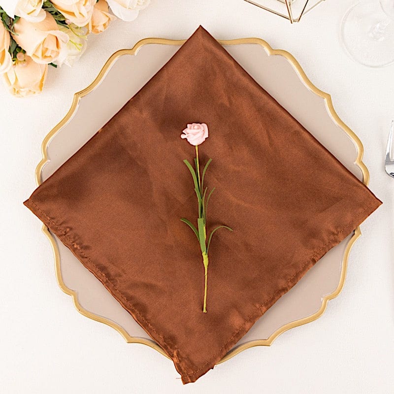 5 Satin Dinner Napkins Wedding Party Reception Events