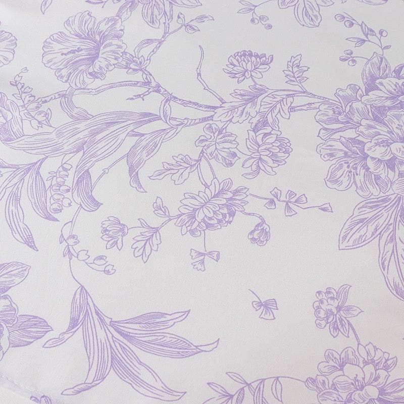 5 White Polyester Dinner Napkins 20x20 with French Toile Pattern