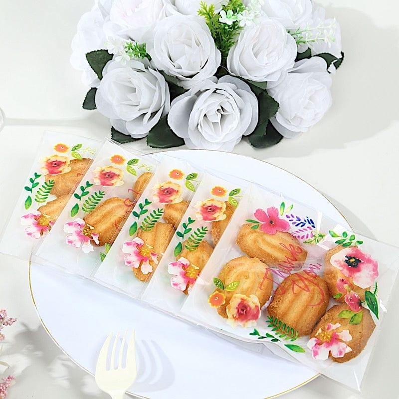 100 Clear and White PVC Cookie Favor Bags With 