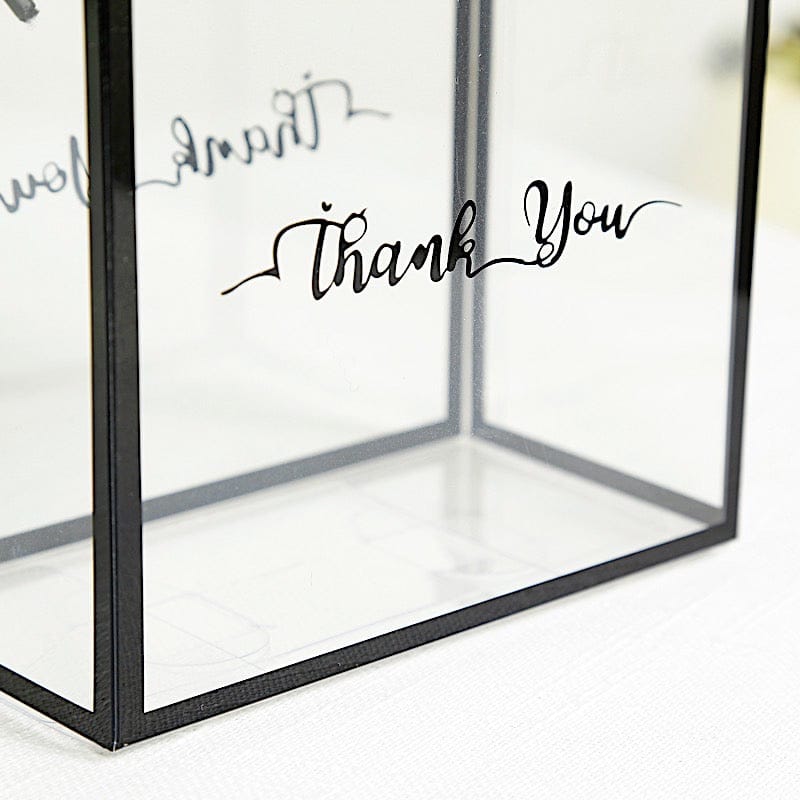 25 Clear PVC Favor Boxes with Rope Handles and Thank You Print