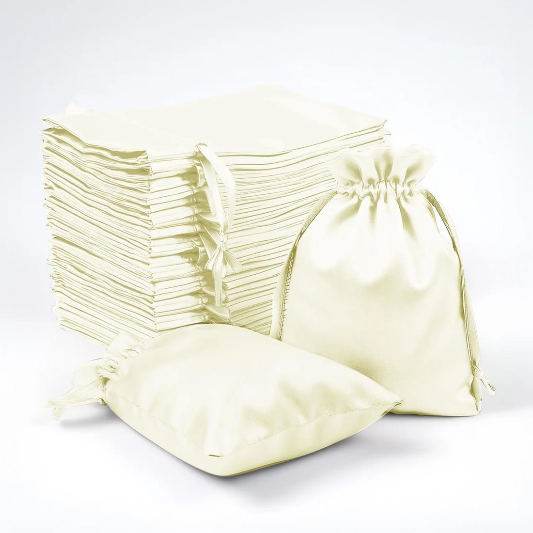 60 Favor Bags 3x4 in Satin Wedding Party Drawstring Pouch