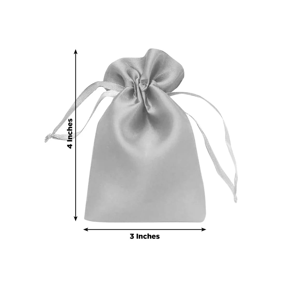 60 Favor Bags 3x4 in Satin Wedding Party Drawstring Pouch