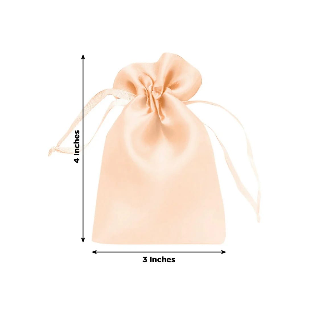 60 Favor Bags 3x4 in Satin Wedding Party Drawstring Pouch
