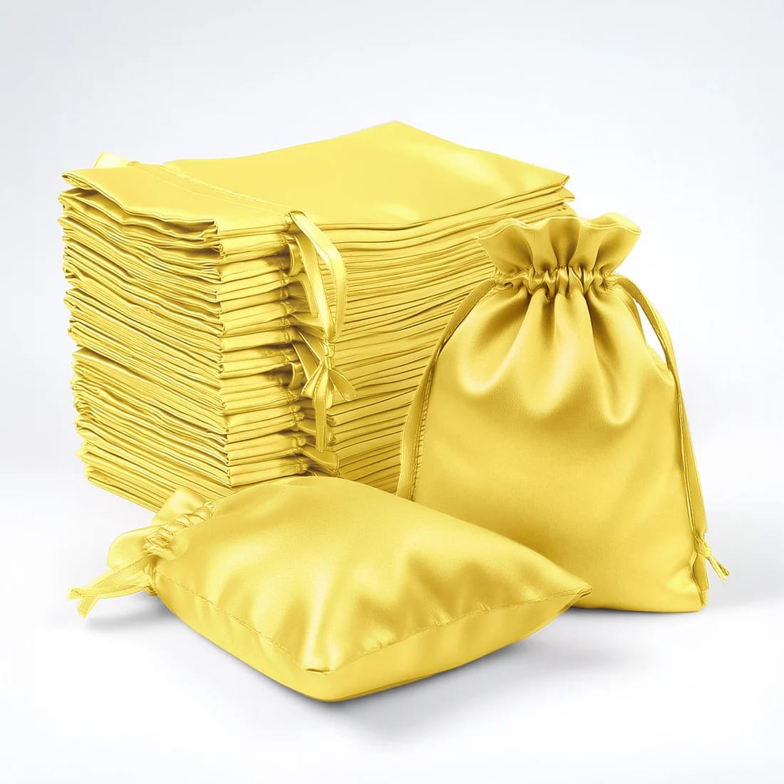 60 Favor Bags 3x4 in Satin Wedding Party Drawstring Pouch