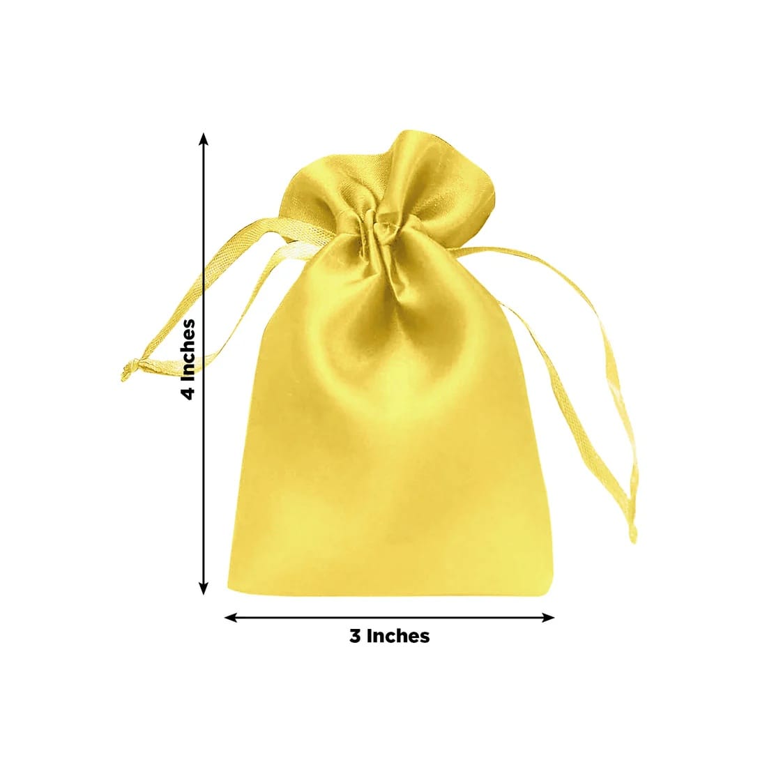60 Favor Bags 3x4 in Satin Wedding Party Drawstring Pouch
