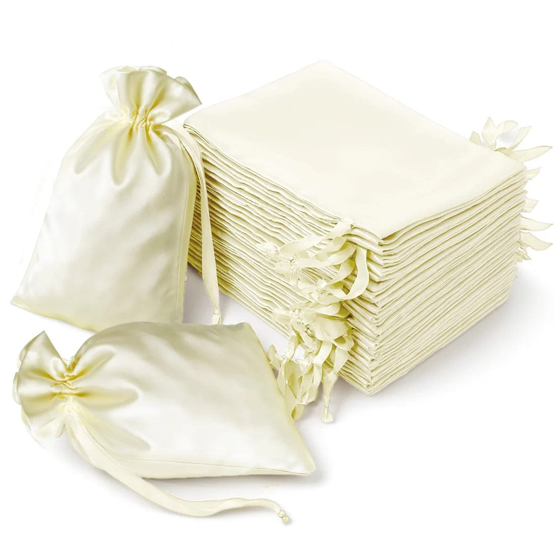 60 Favor Bags 6x9 in Satin Wedding Party Drawstring Pouch