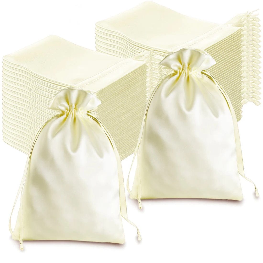 60 Favor Bags 6x9 in Satin Wedding Party Drawstring Pouch