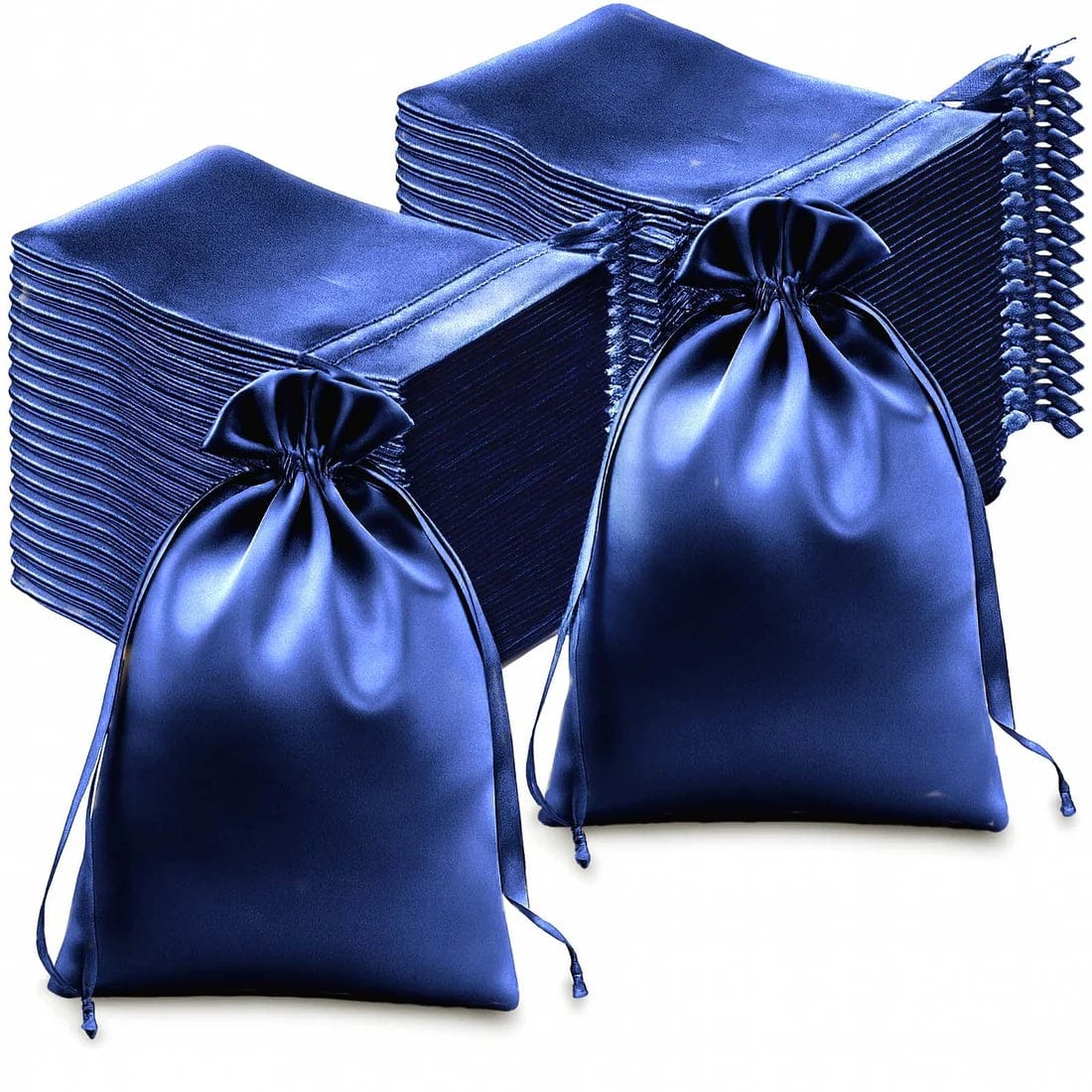 60 Favor Bags 6x9 in Satin Wedding Party Drawstring Pouch