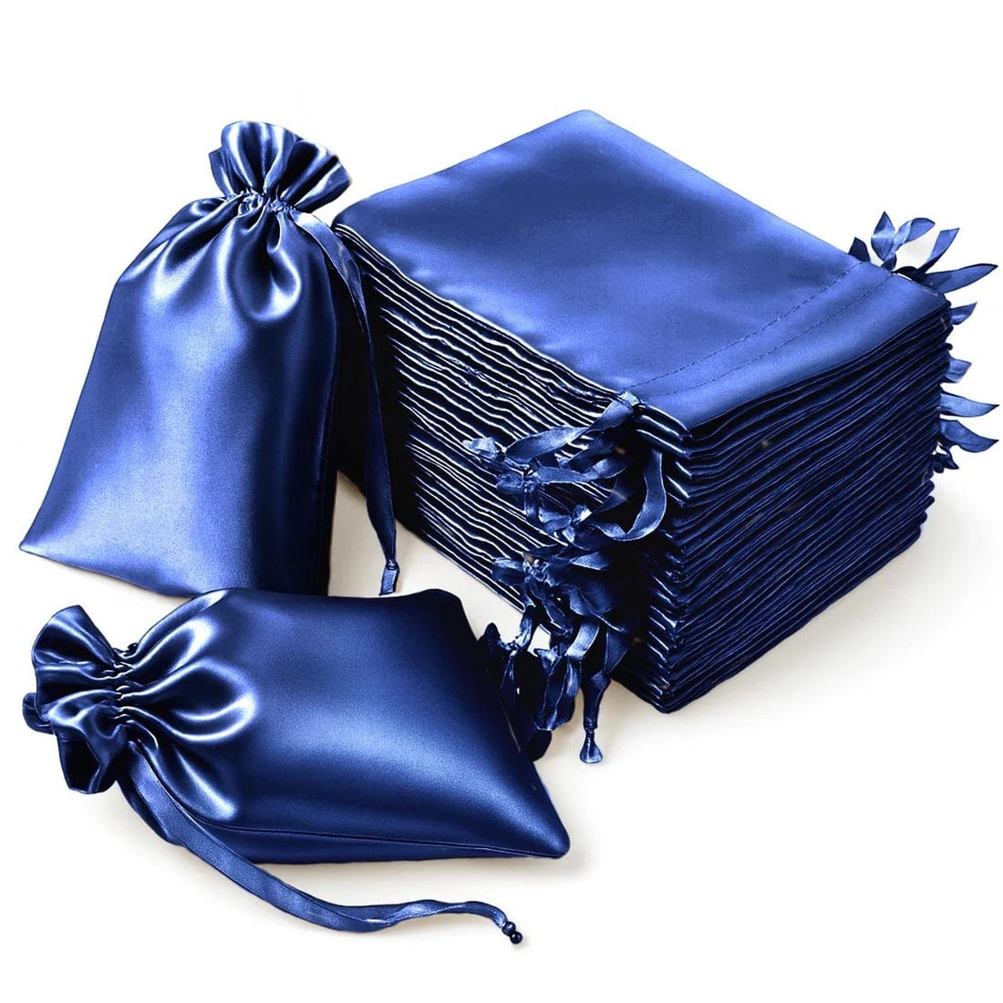 60 Favor Bags 6x9 in Satin Wedding Party Drawstring Pouch