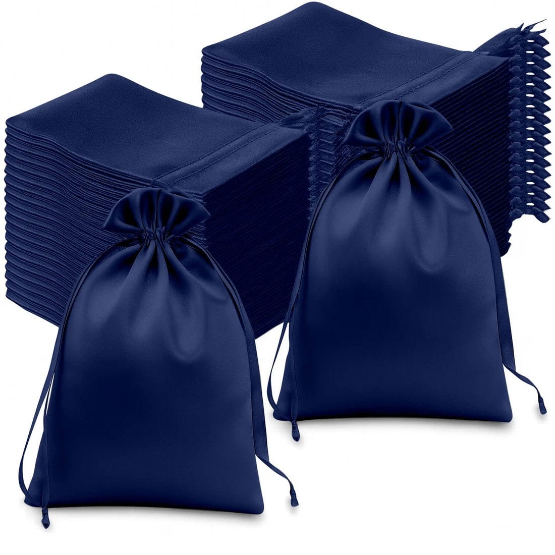 60 Favor Bags 6x9 in Satin Wedding Party Drawstring Pouch