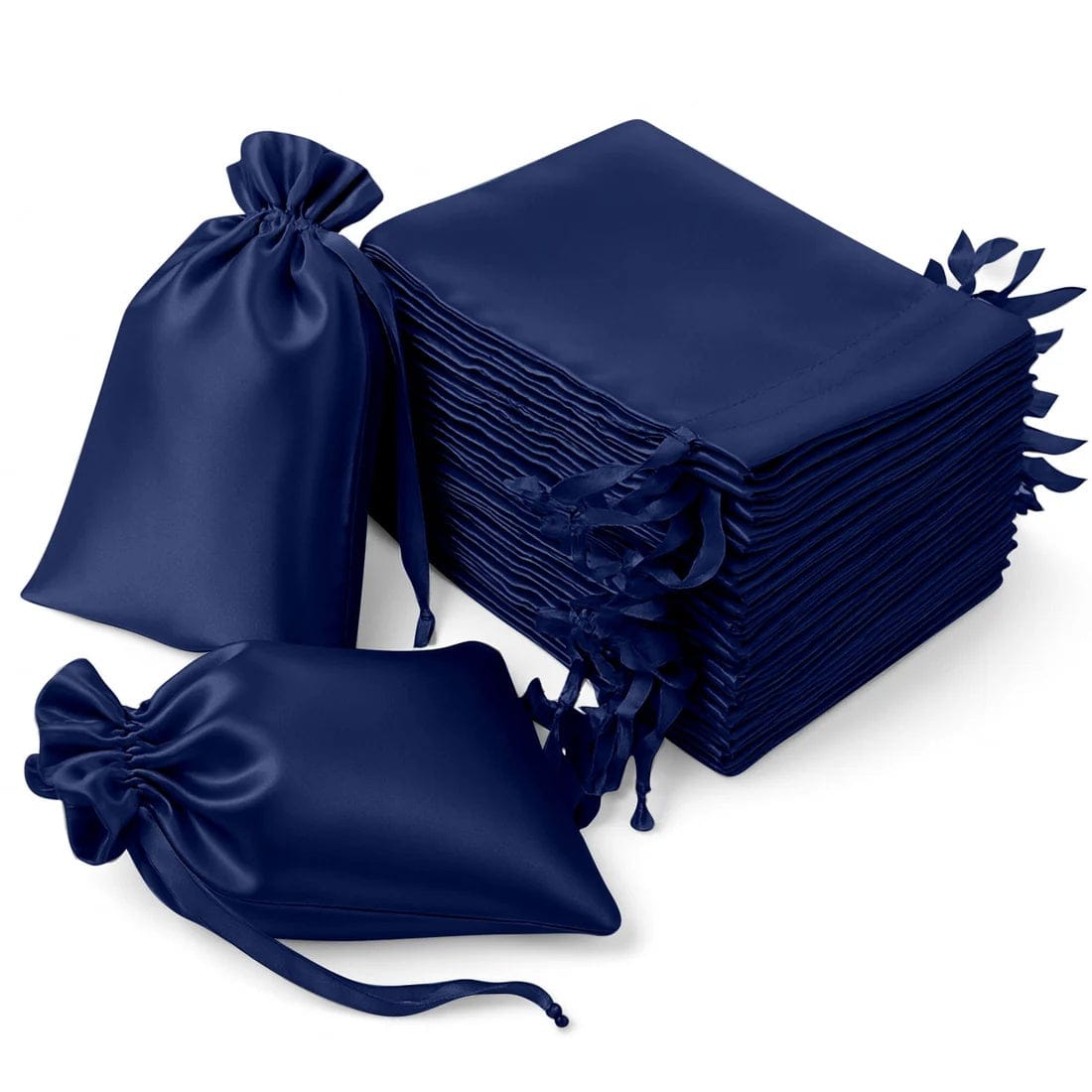 60 Favor Bags 6x9 in Satin Wedding Party Drawstring Pouch