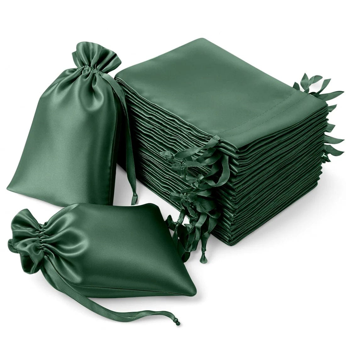 60 Favor Bags 6x9 in Satin Wedding Party Drawstring Pouch