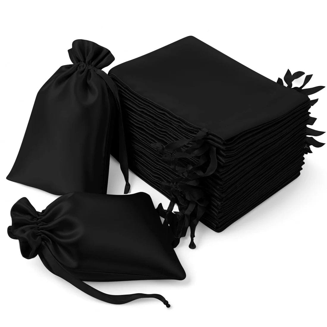 60 Favor Bags 6x9 in Satin Wedding Party Drawstring Pouch