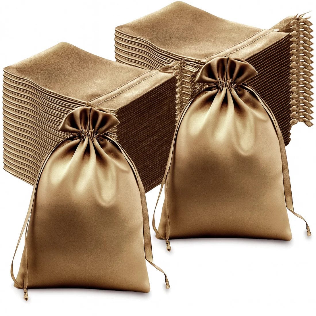 60 Favor Bags 6x9 in Satin Wedding Party Drawstring Pouch