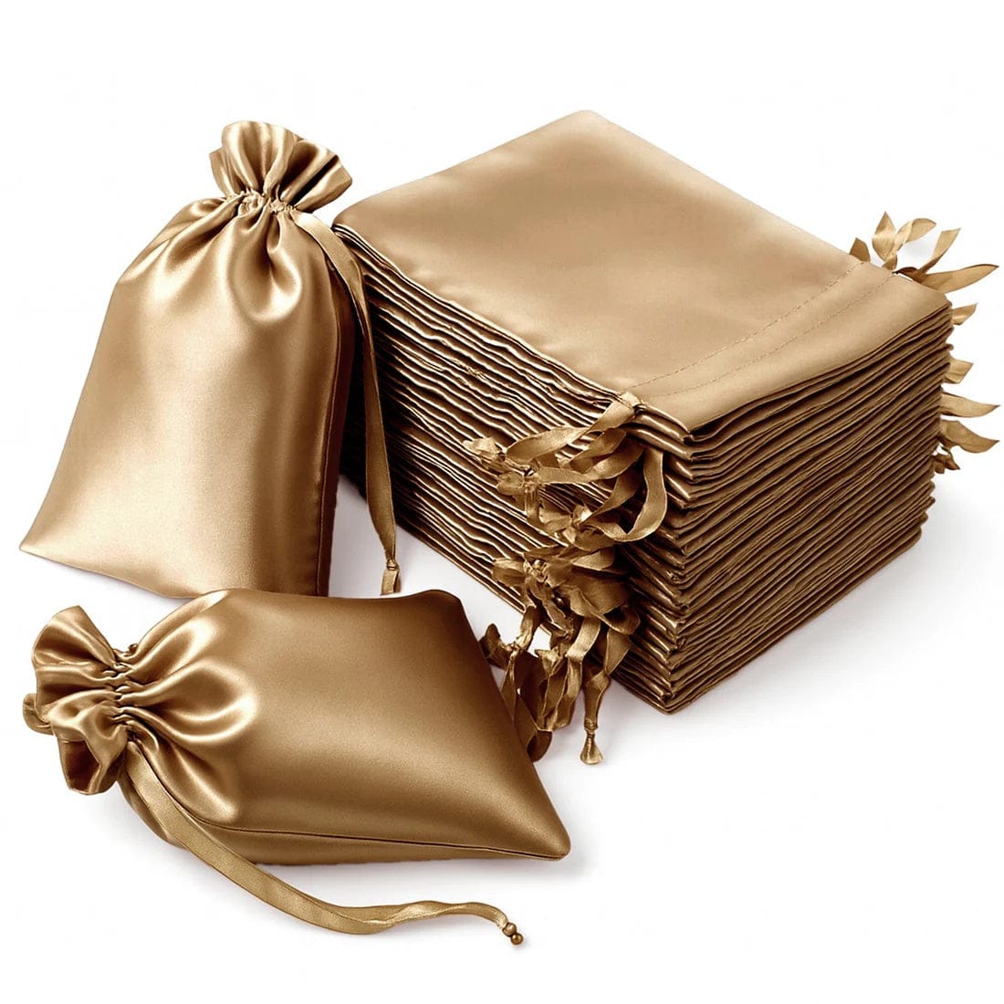 60 Favor Bags 6x9 in Satin Wedding Party Drawstring Pouch