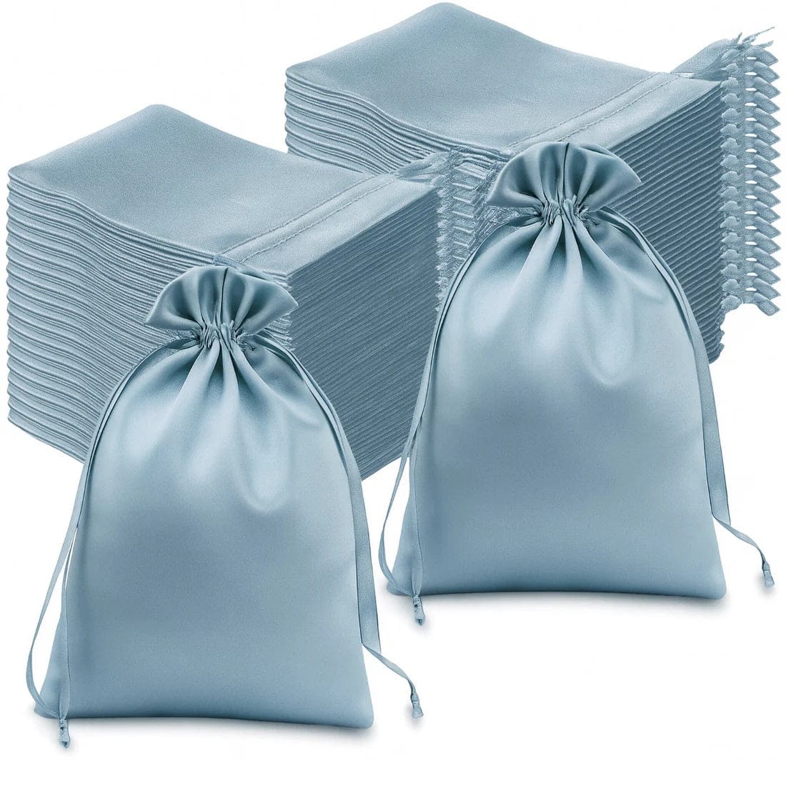 60 Favor Bags 6x9 in Satin Wedding Party Drawstring Pouch