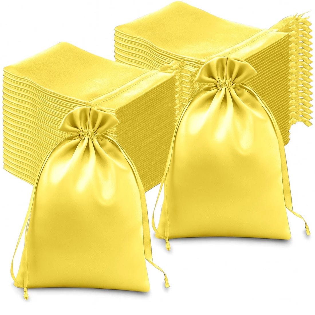 60 Favor Bags 6x9 in Satin Wedding Party Drawstring Pouch