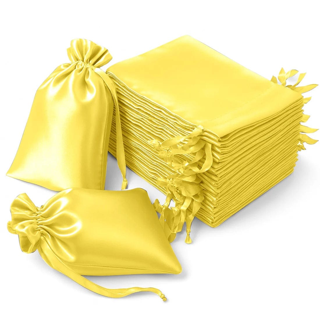60 Favor Bags 6x9 in Satin Wedding Party Drawstring Pouch